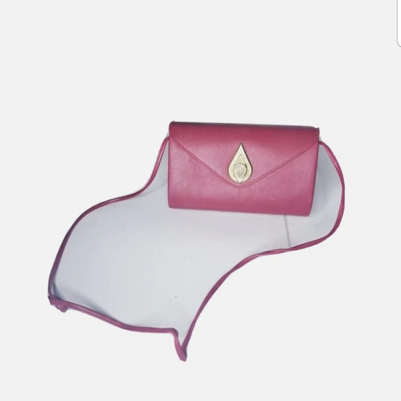 Ande Red Leather Crossbody Clam Shell Purse Vintage 1980s - Picture 2 of 10